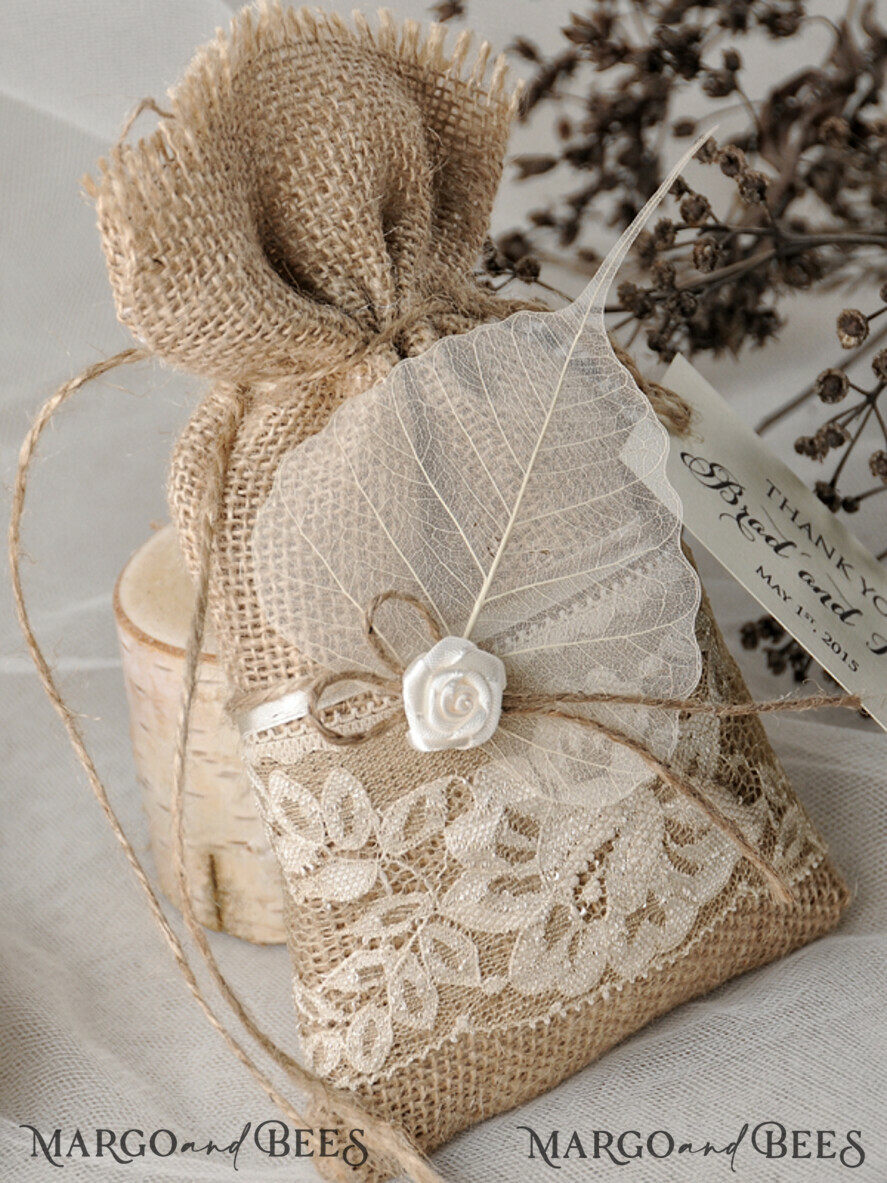 wedding Favors, Rustic Burlap Favor Bags