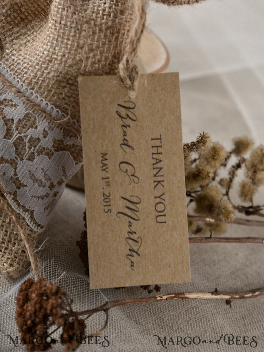 WEDDING FAVORS Rustic Burlap Favor Bags Wedding Thank You favors, custom made Rustic Burlap Favor Bags