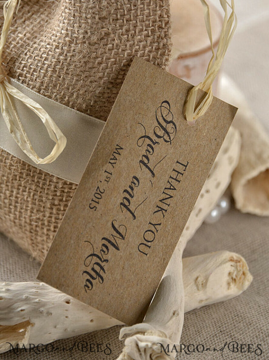 WEDDING FAVORS Rustic Burlap Favor Bags Wedding Thank You favors, Rustic Burlap Favor Bags and tags