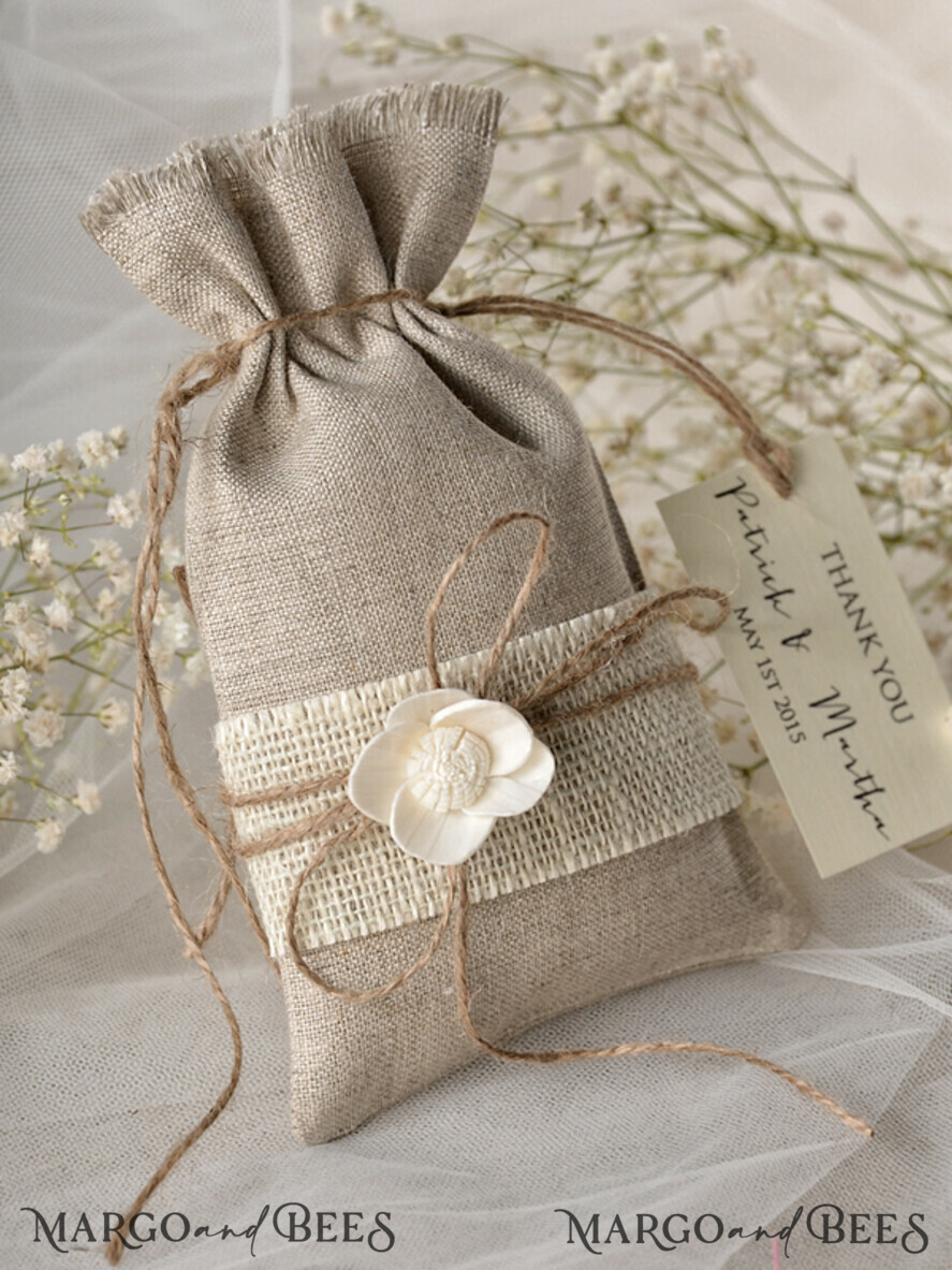 wedding favor ideas, Rustic Linen bags