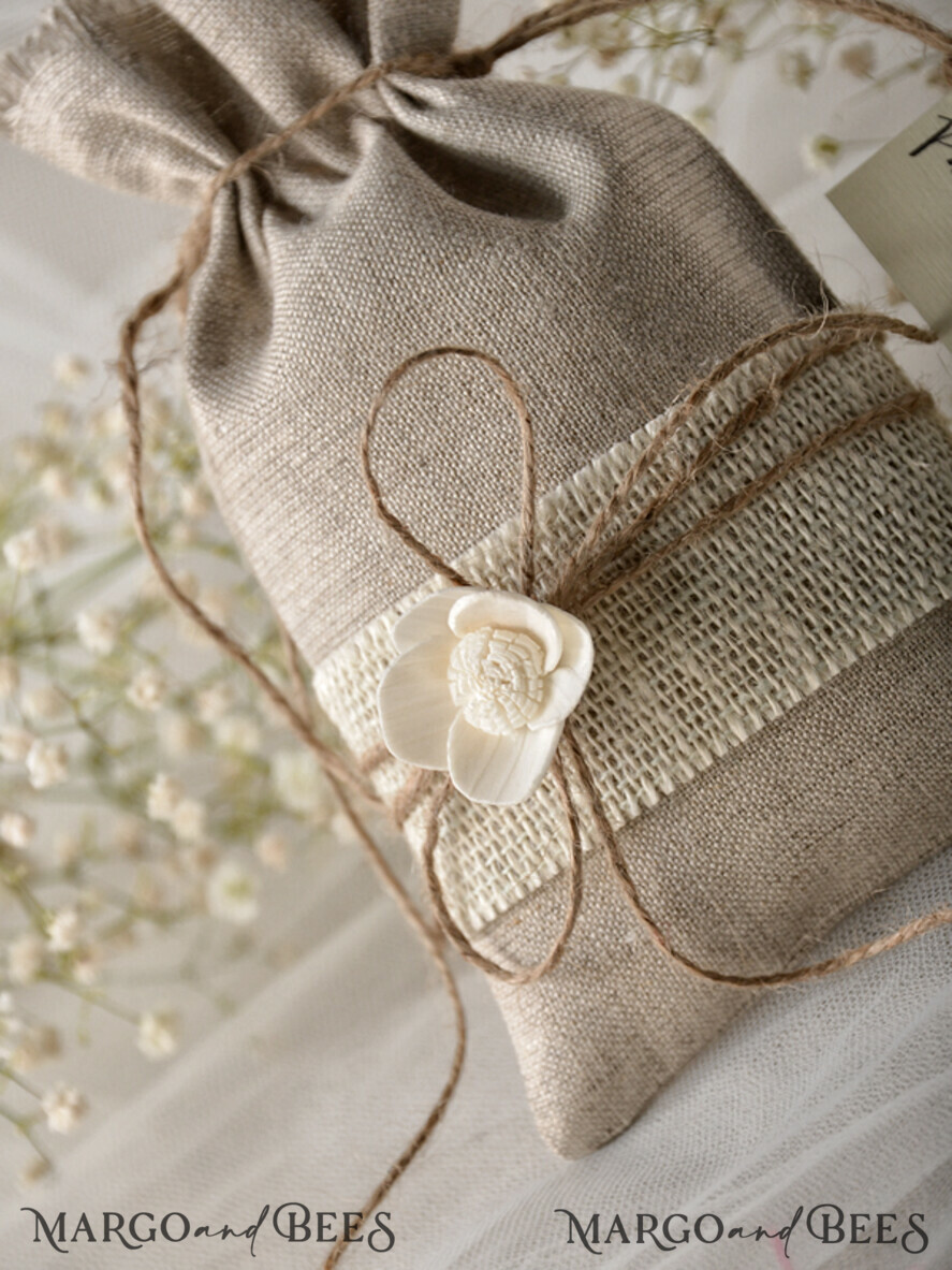 wedding favor ideas, Rustic Linen bags