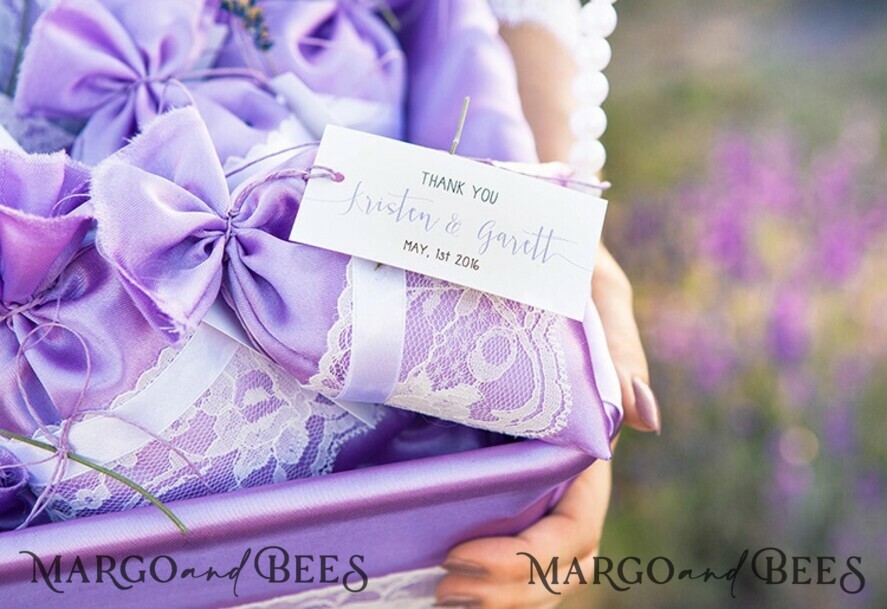 wedding favor, Lace Satin Bag