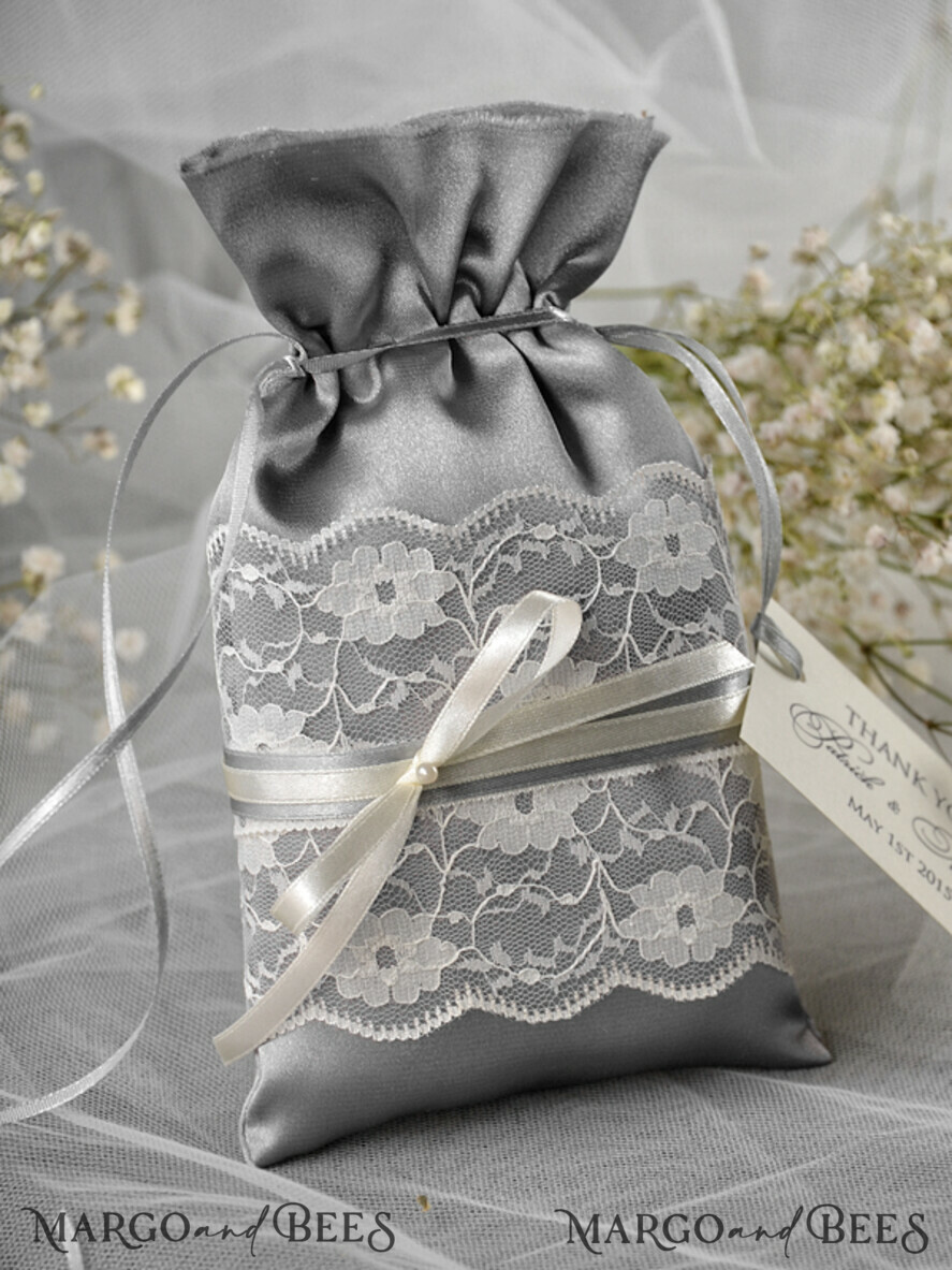 wedding favors, Lace Satin Bag