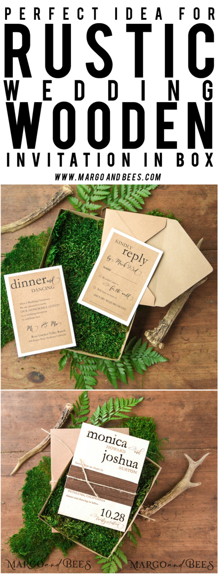 WEDDING INVITATIONS forest / Mountains / woodland theme Wedding invitations custom, forest wooden stationery