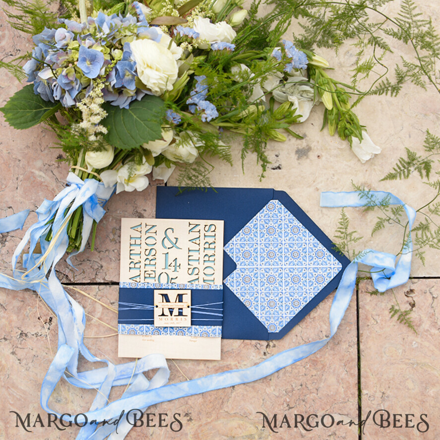 WEDDING INVITATIONS forest / Mountains / woodland theme Stylish wedding invitation, forest wooden stationery