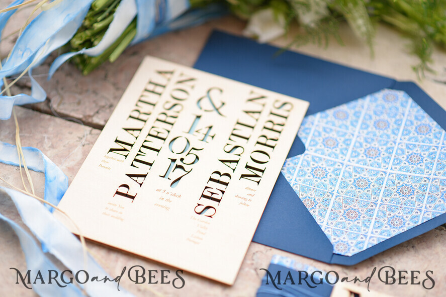WEDDING INVITATIONS forest / Mountains / woodland theme Stylish wedding invitation, forest wooden stationery