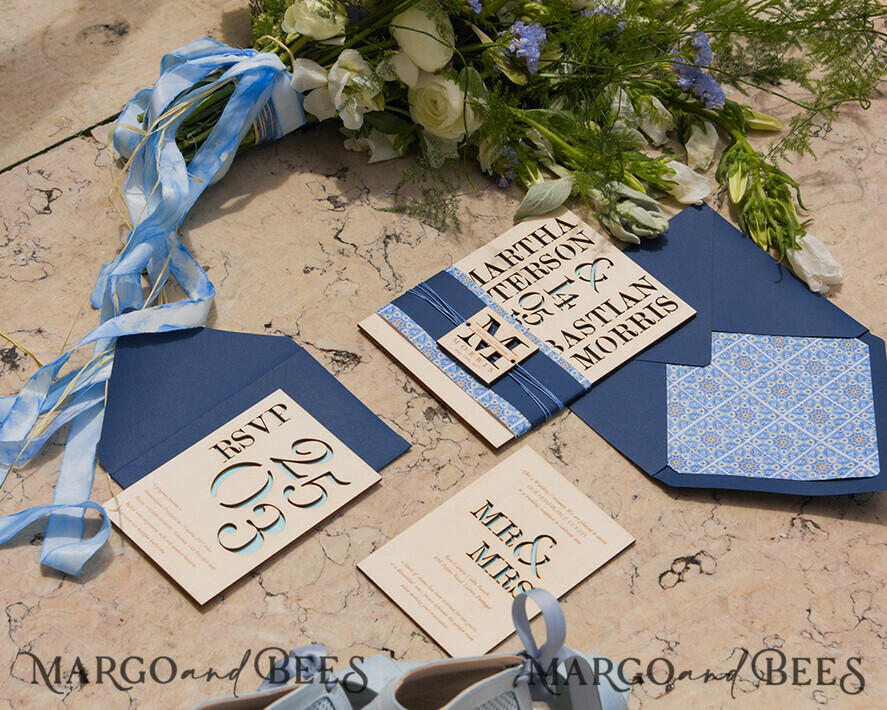 WEDDING INVITATIONS forest / Mountains / woodland theme Stylish wedding invitation, forest wooden stationery