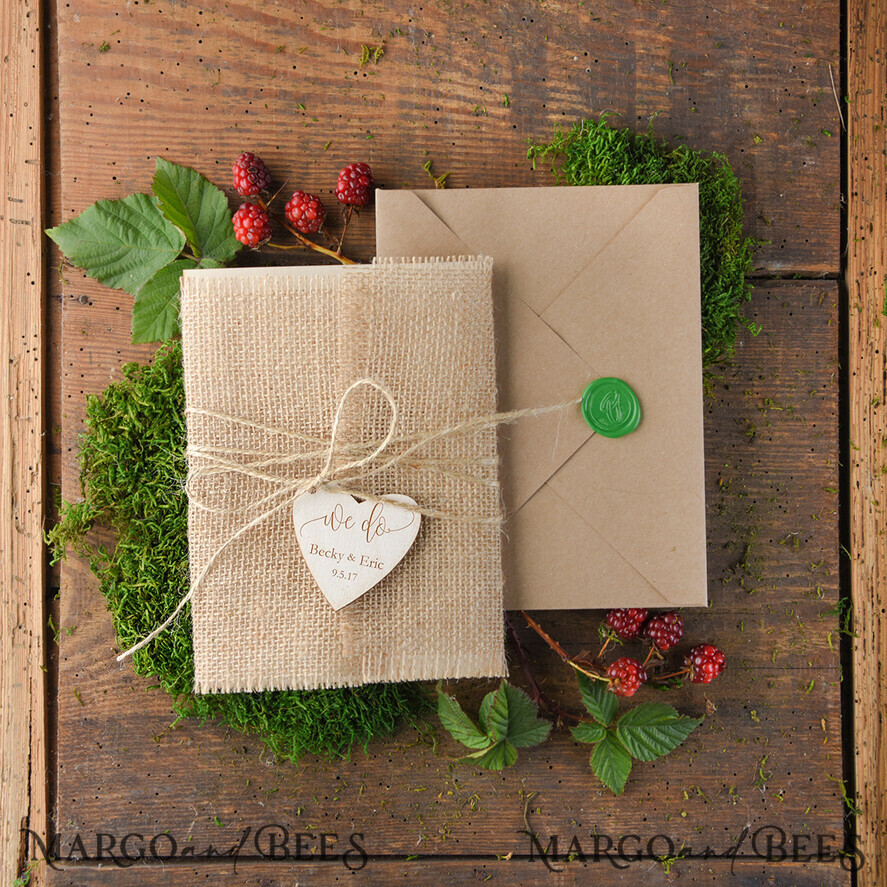WEDDING INVITATIONS forest / Mountains / woodland theme Unique wedding invitations, rustic wood stationery