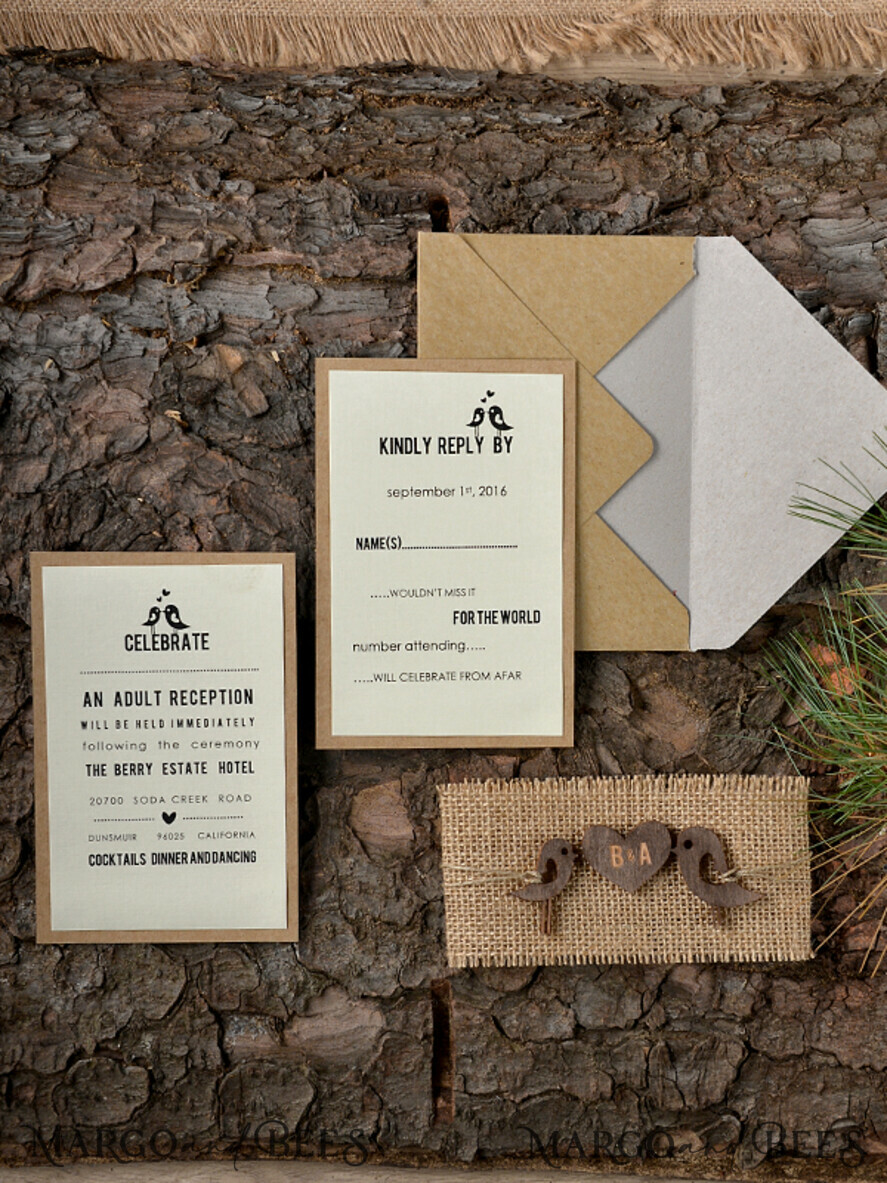 WEDDING INVITATIONS forest / Mountains / woodland theme Unique wedding invitations, rustic invites