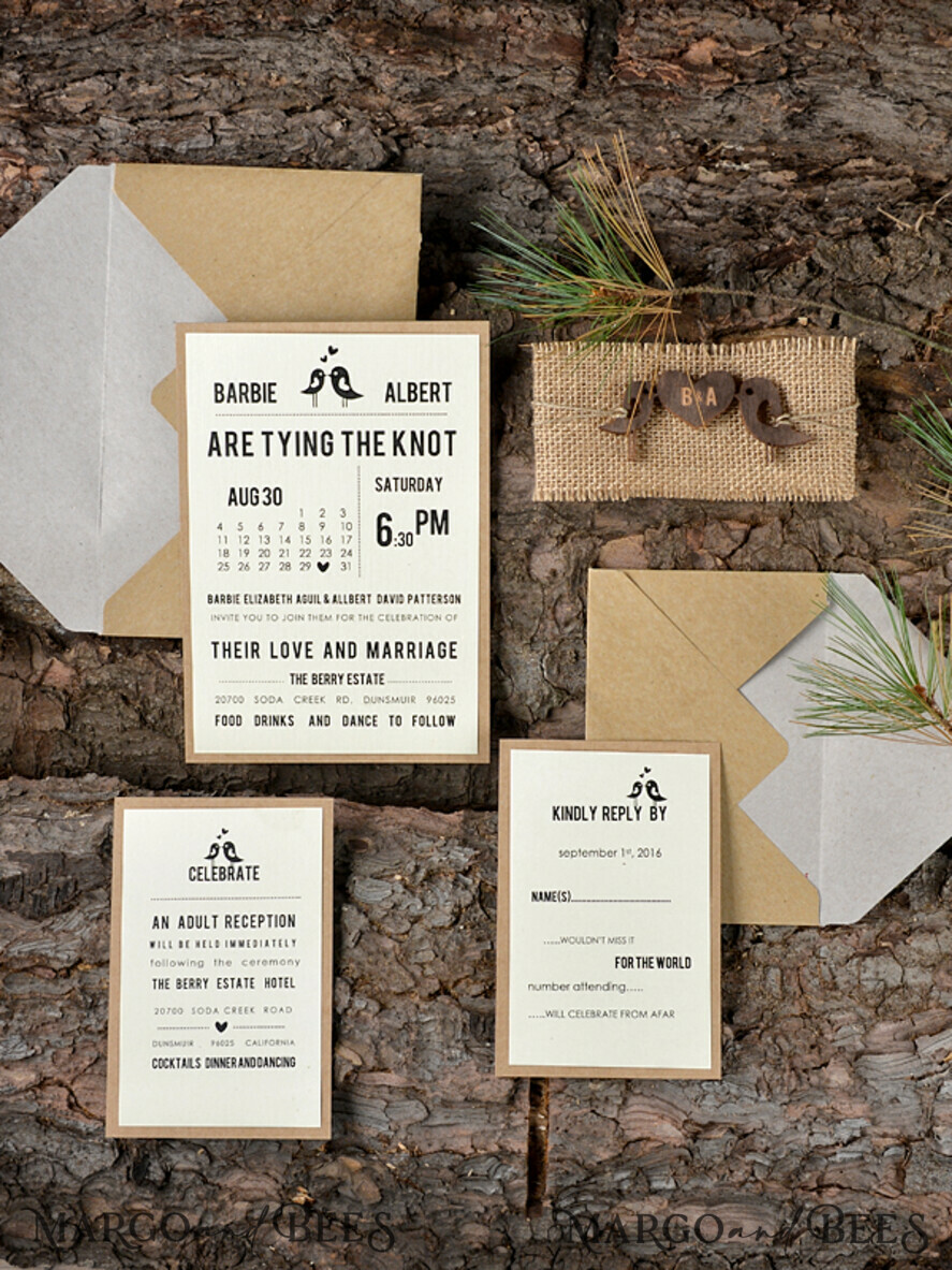 WEDDING INVITATIONS forest / Mountains / woodland theme Unique wedding invitations, rustic invites