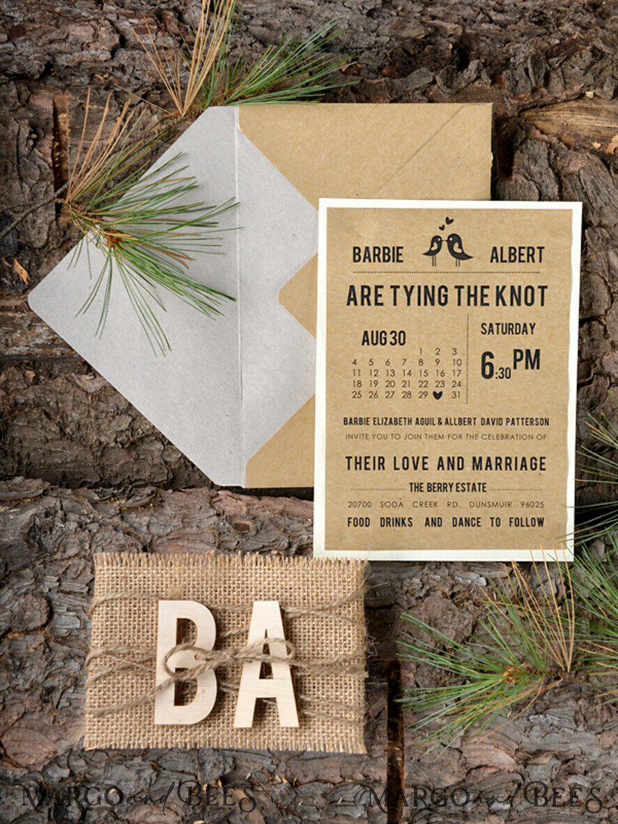 WEDDING INVITATIONS forest / Mountains / woodland theme Custom wedding invitation, woodland stationery