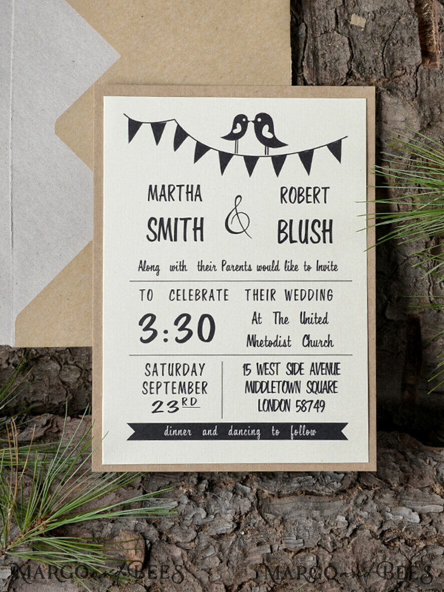 WEDDING INVITATIONS forest / Mountains / woodland theme Wedding invitations custom, forest wooden stationery
