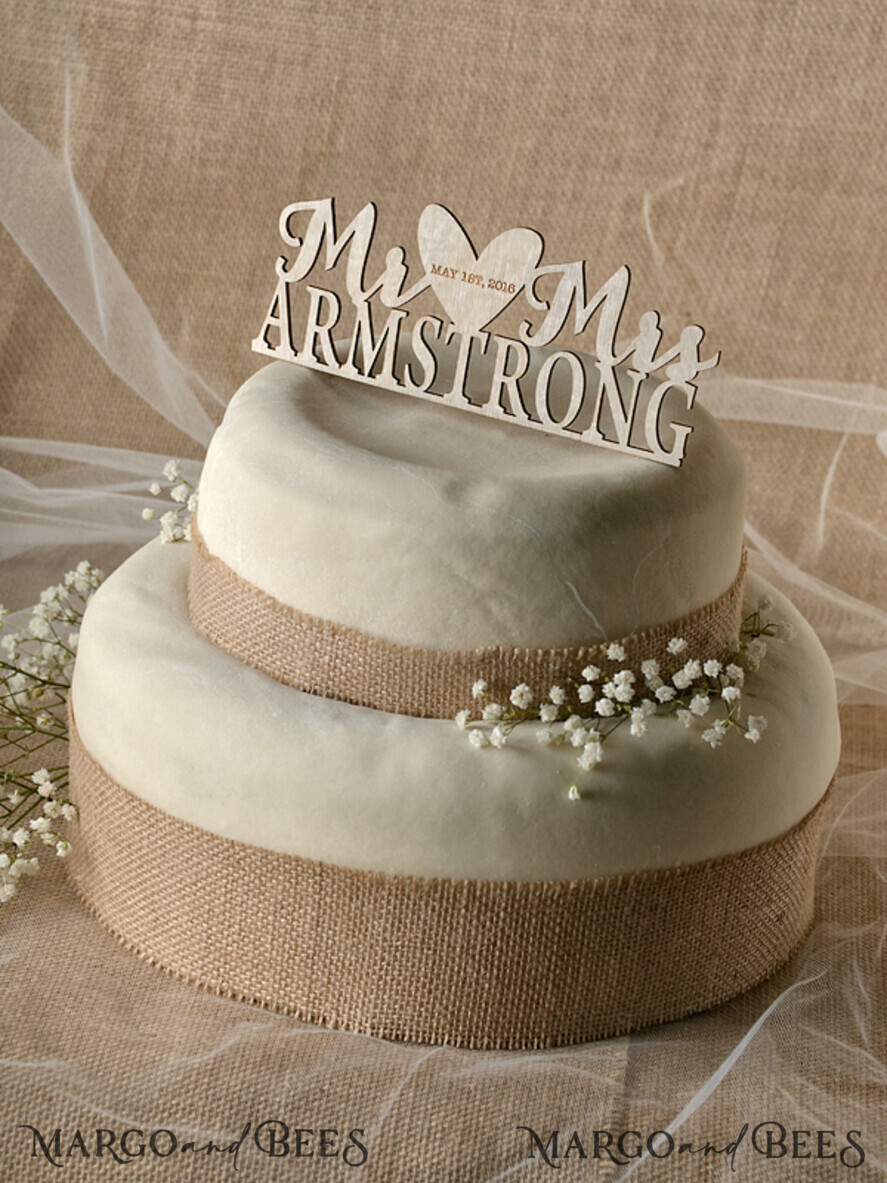 CAKE TOPPER RUSTIC wedding cake topper, wooden
