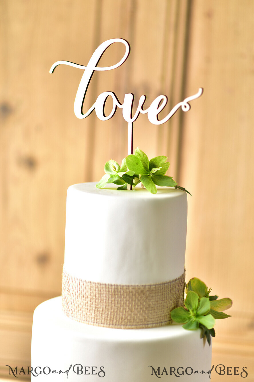 CAKE TOPPER RUSTIC wedding cake topper, wooden