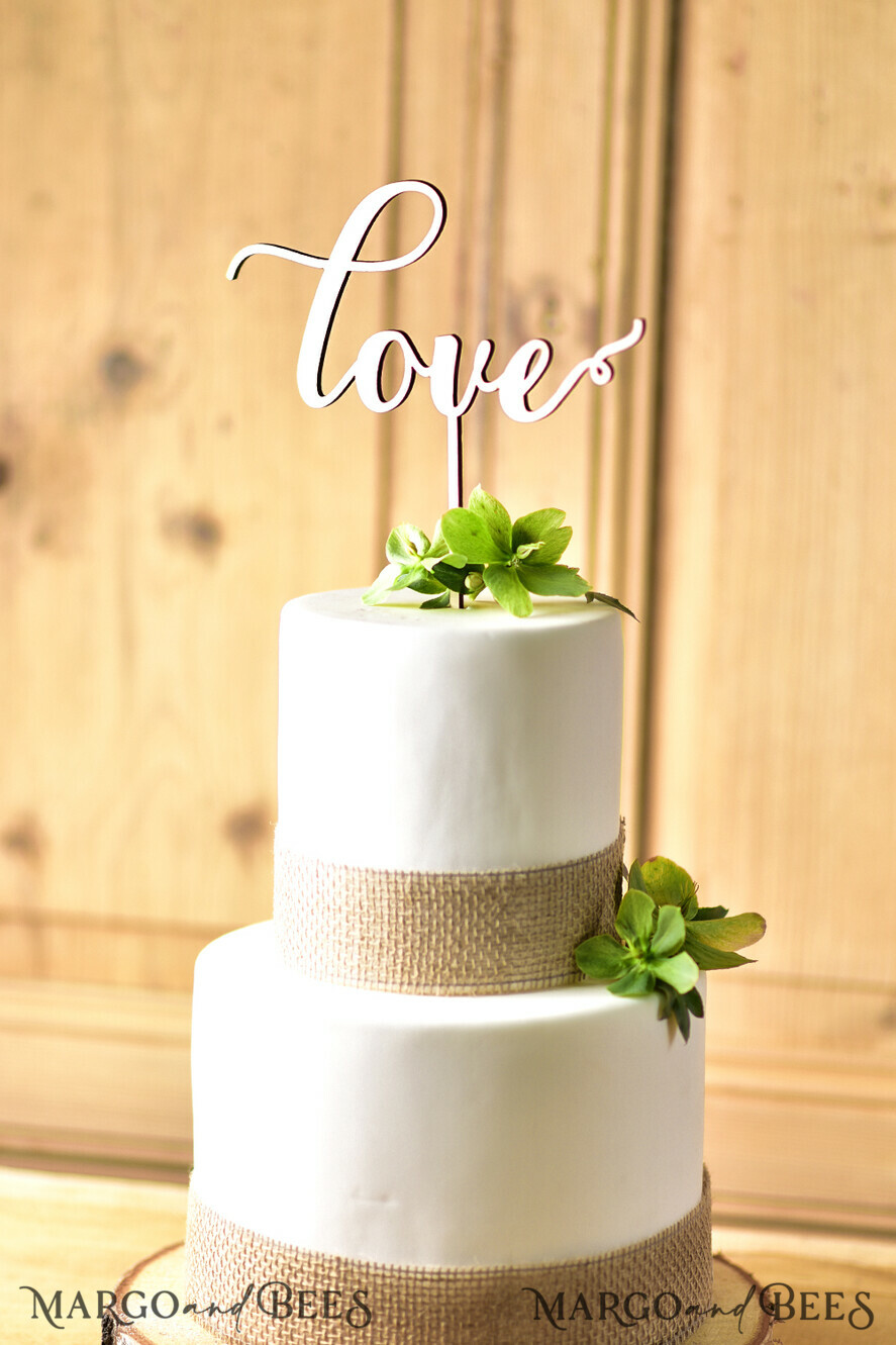 CAKE TOPPER RUSTIC wedding cake topper, wooden