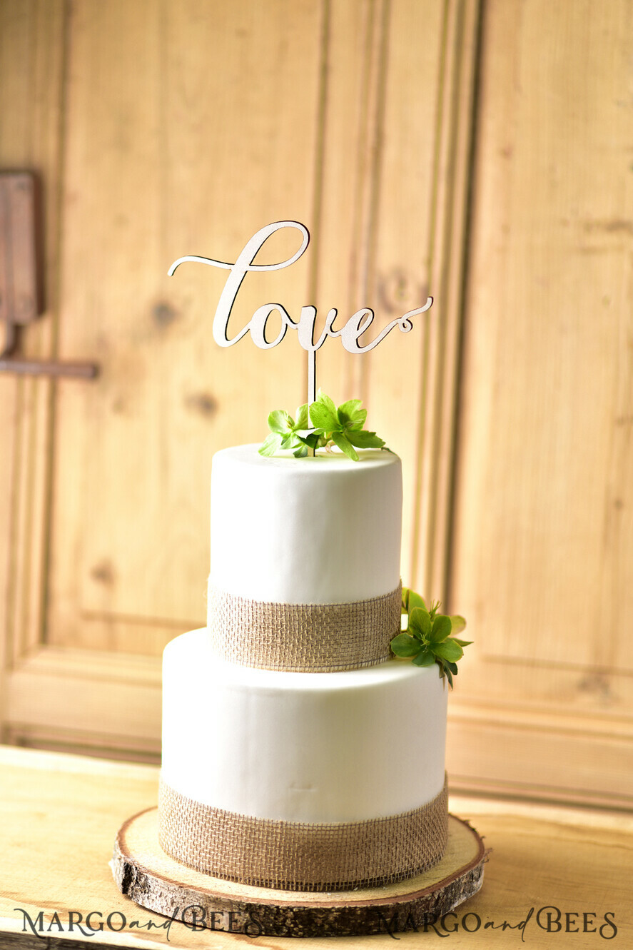 CAKE TOPPER RUSTIC wedding cake topper, wooden