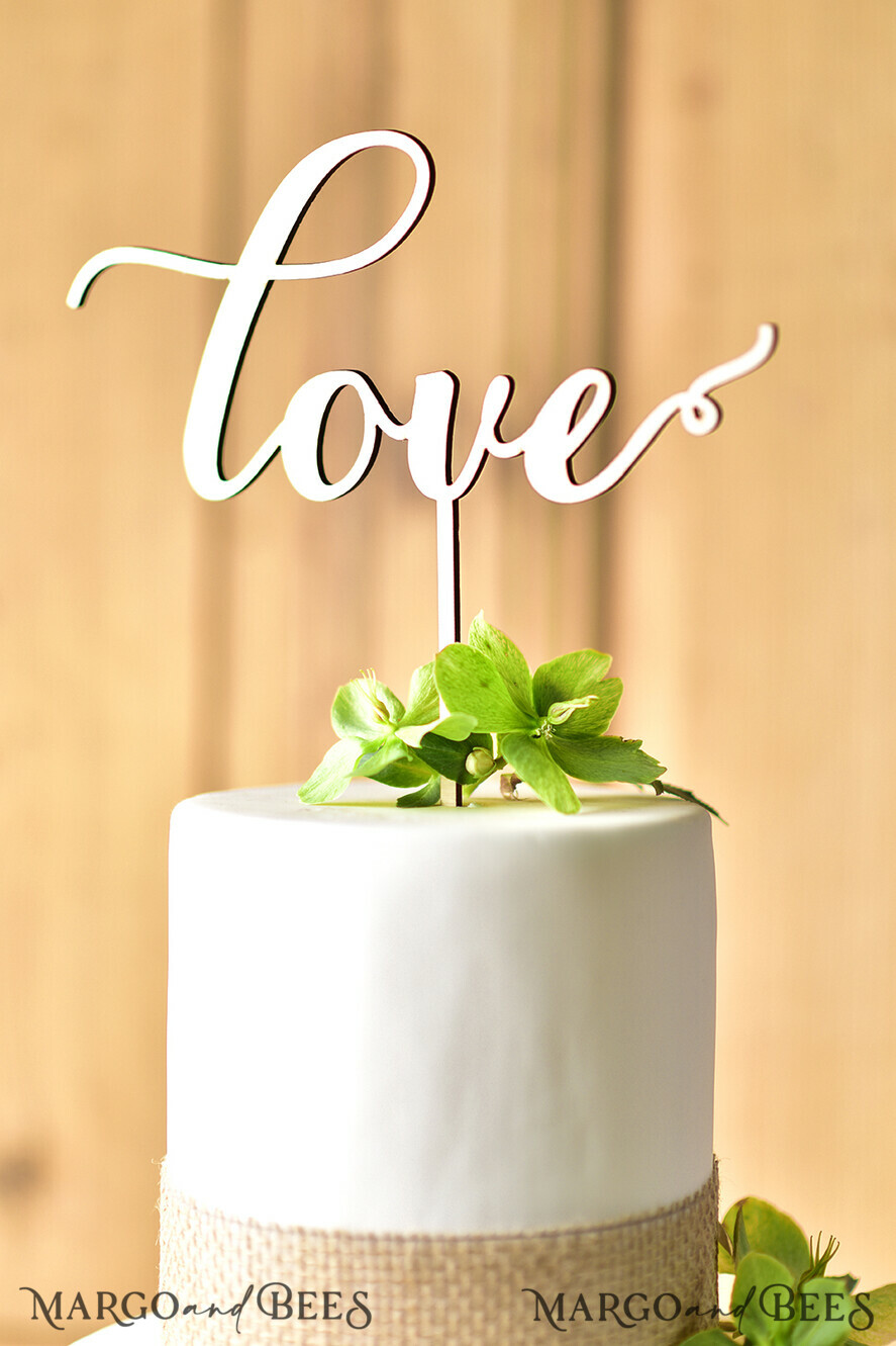 CAKE TOPPER RUSTIC wedding cake topper, wooden