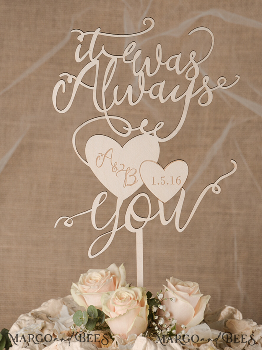 CAKE TOPPER RUSTIC wedding cake topper, wooden