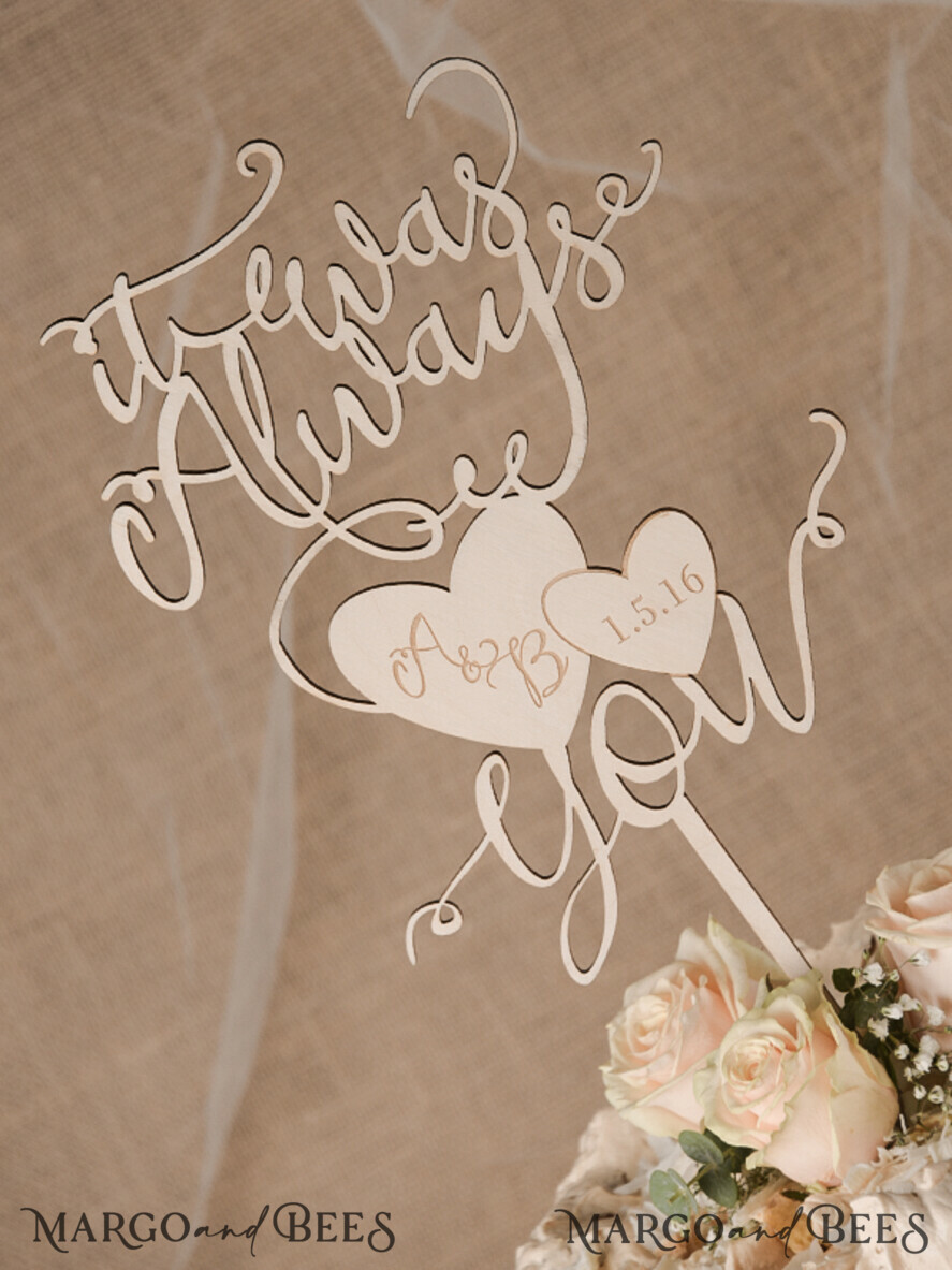 CAKE TOPPER RUSTIC wedding cake topper, wooden