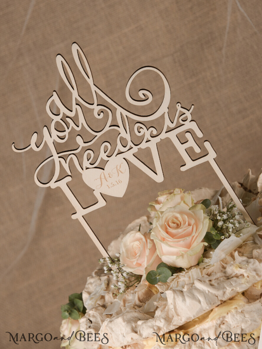 CAKE TOPPER RUSTIC wedding cake topper, wooden