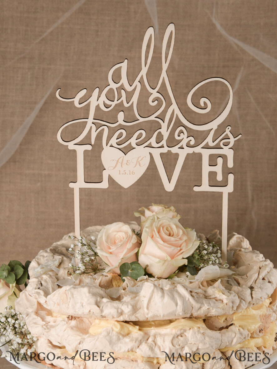 CAKE TOPPER RUSTIC wedding cake topper, wooden