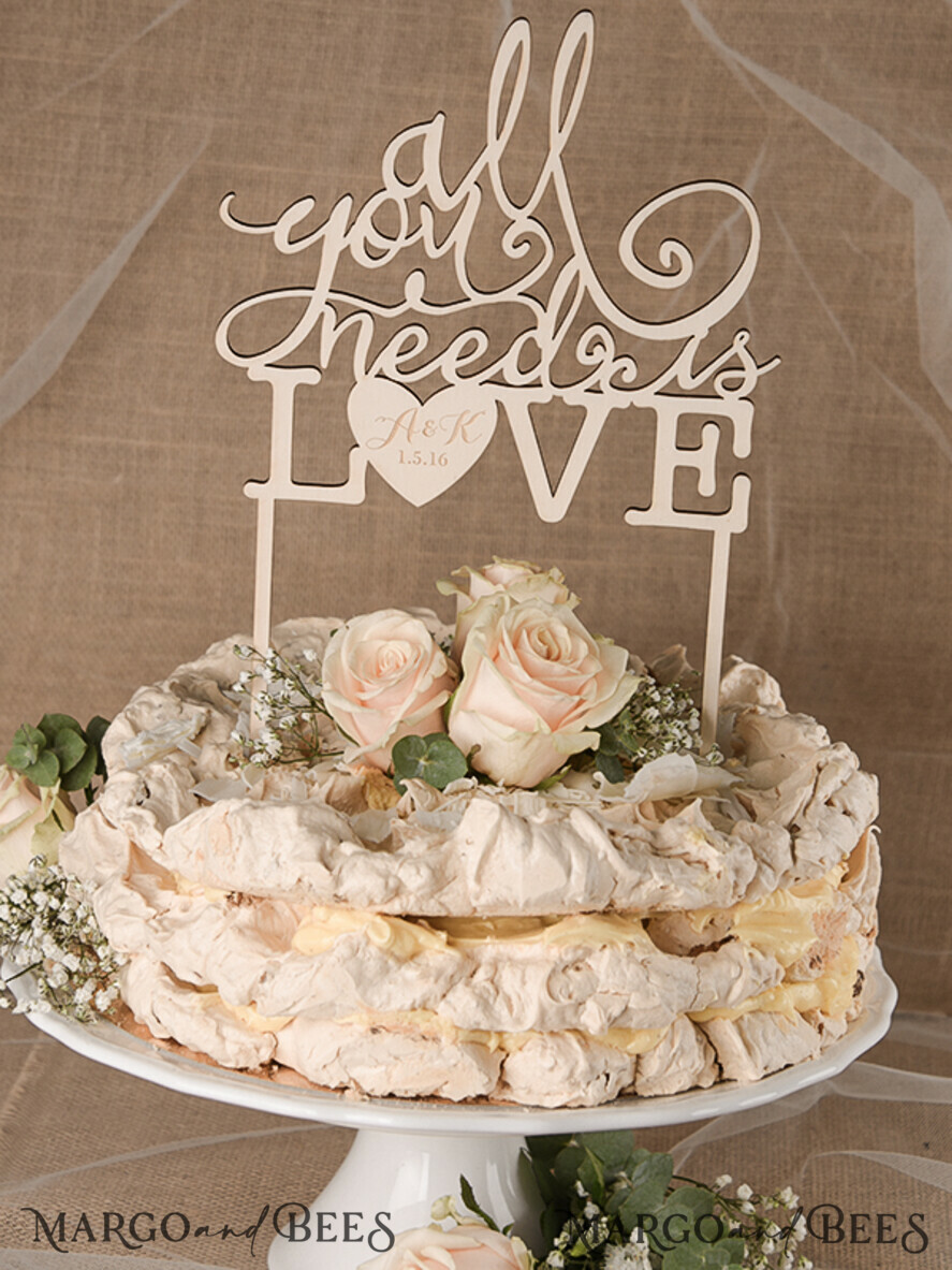CAKE TOPPER RUSTIC wedding cake topper, wooden