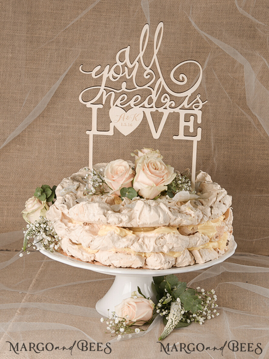 CAKE TOPPER RUSTIC wedding cake topper, wooden