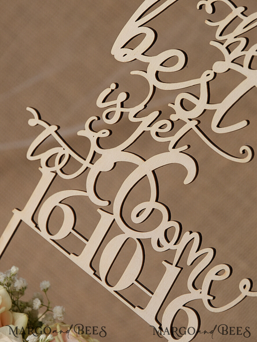 CAKE TOPPER RUSTIC topper, wooden