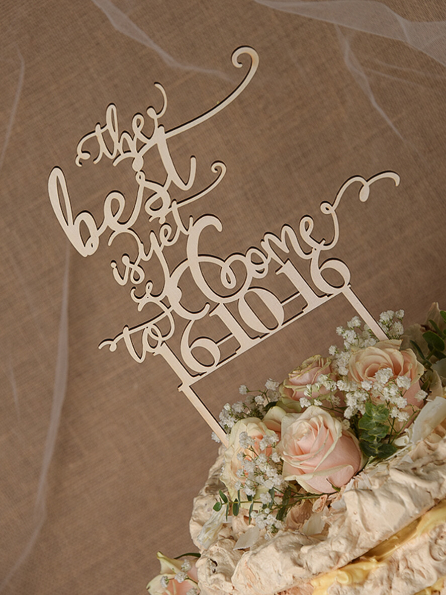CAKE TOPPER RUSTIC topper, wooden