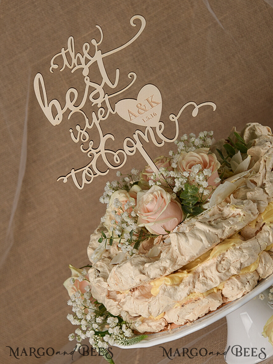 CAKE TOPPER RUSTIC wedding cake topper, wooden