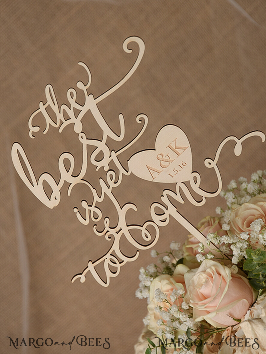 CAKE TOPPER RUSTIC wedding cake topper, wooden
