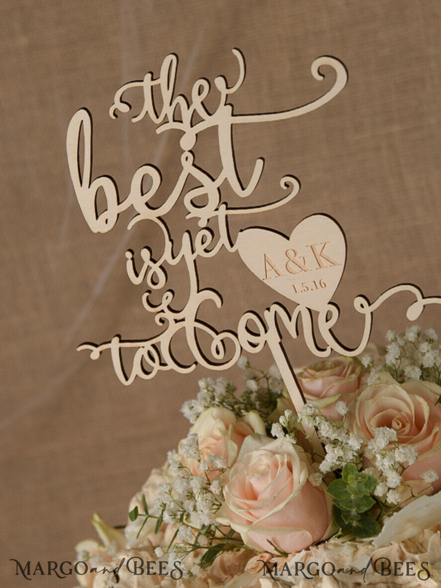 CAKE TOPPER RUSTIC wedding cake topper, wooden