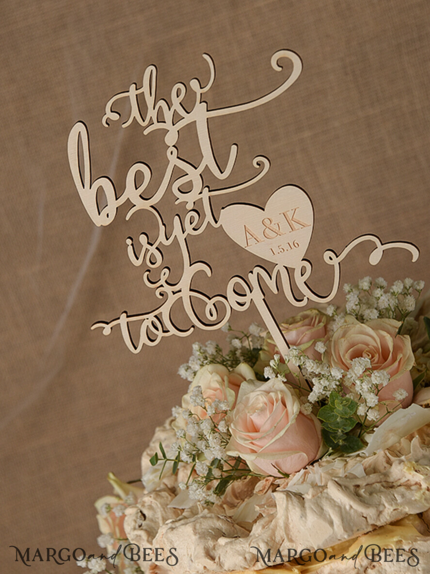 CAKE TOPPER RUSTIC wedding cake topper, wooden