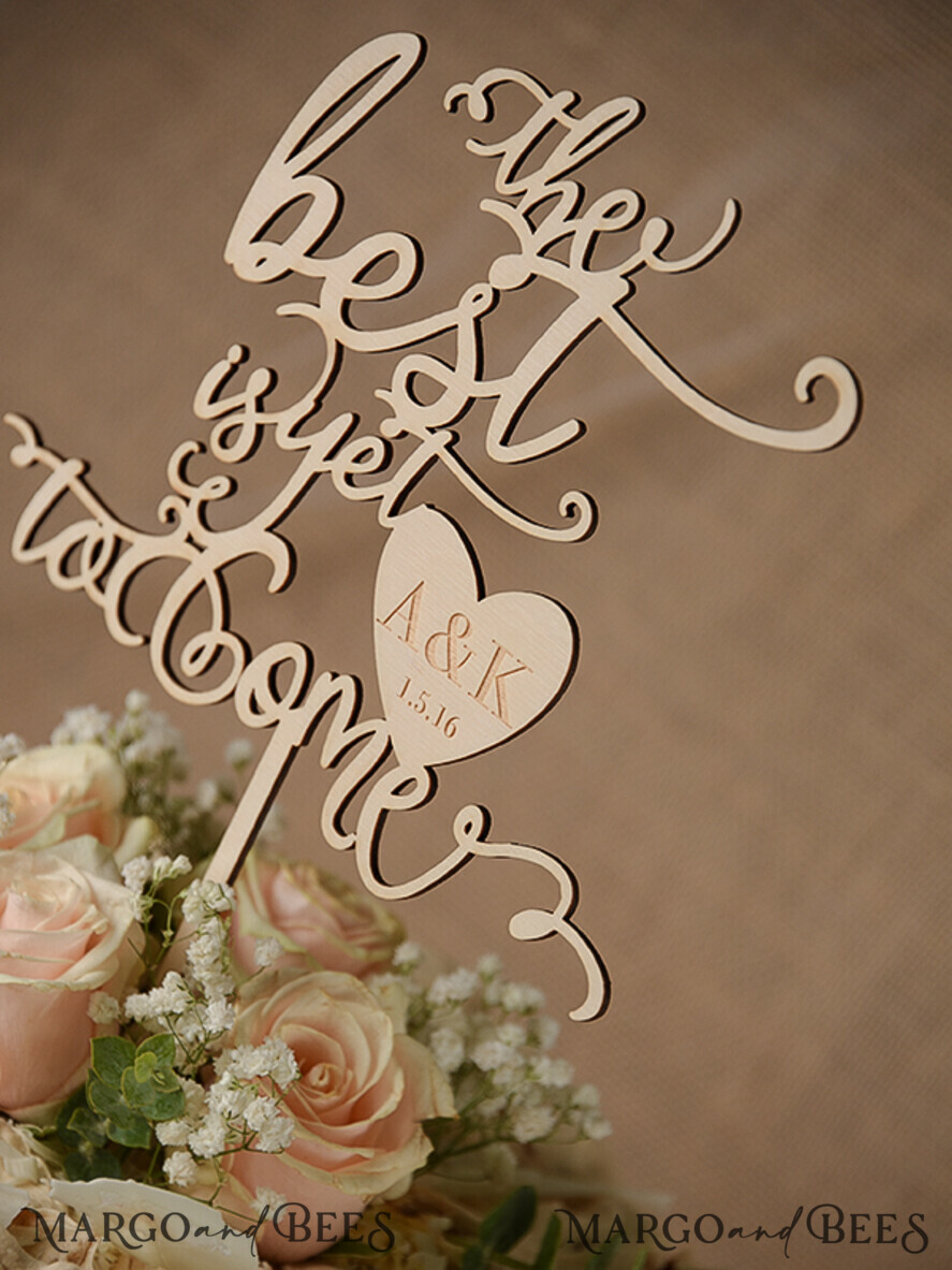 CAKE TOPPER RUSTIC wedding cake topper, wooden