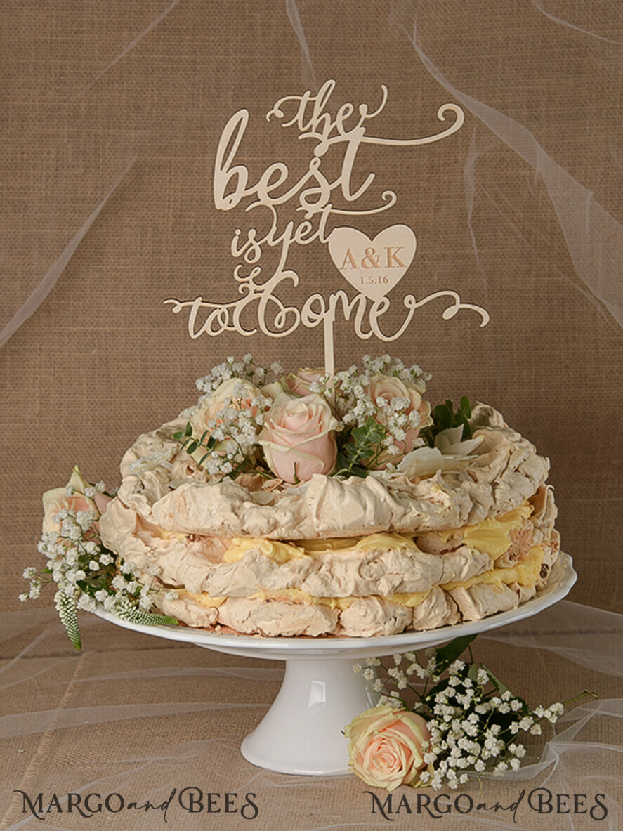 CAKE TOPPER RUSTIC wedding cake topper, wooden