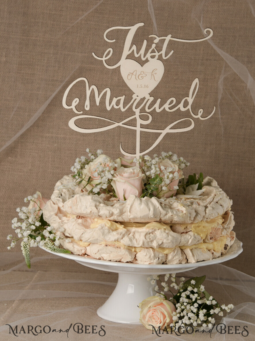 CAKE TOPPER RUSTIC wedding cake topper, wooden