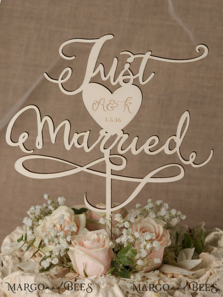 CAKE TOPPER RUSTIC wedding cake topper, wooden