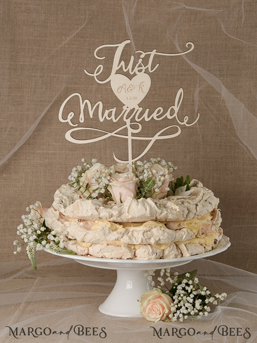 CAKE TOPPER RUSTIC wedding cake topper, wooden