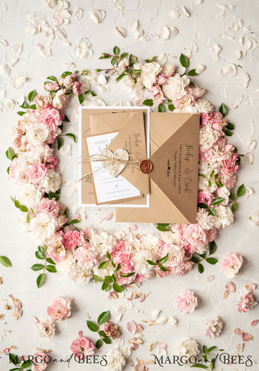 WEDDING INVITATIONS Elegant Invites Classic Cards Vintage Wooden Wedding Invitations, Elegant Birch Heart Wedding Cards, Bespoke Eco Paper Wedding Invites, Handmade Wedding Stationery