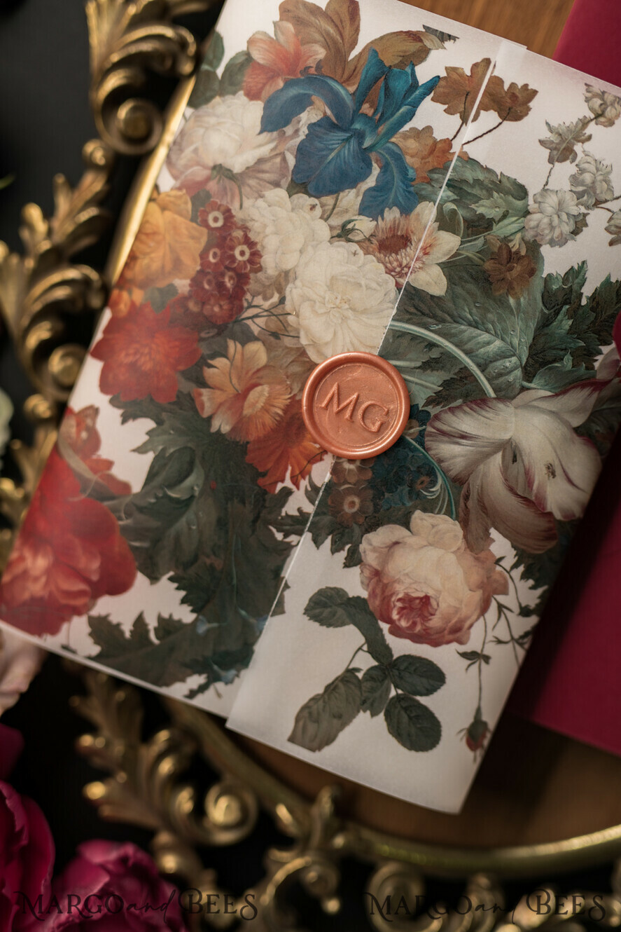 WEDDING INVITATIONS Elegant Invites Classic Cards Luxury Acrylic Plexi Wedding Invitations, Glamour Golden Shine Wedding Invites, Vintage Floral Wedding Cards, Romantic Red And Gold Wedding Invitation Suite