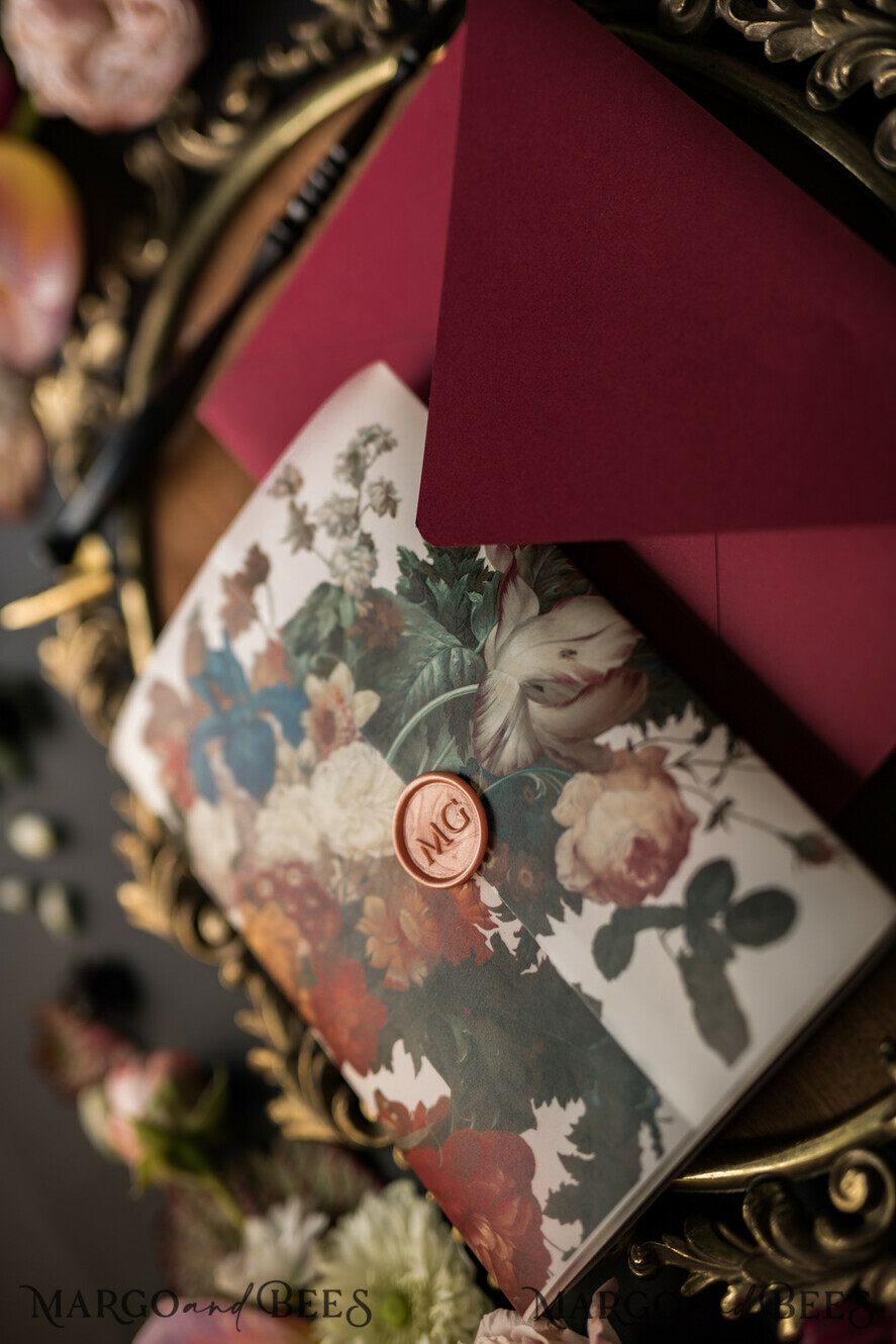 WEDDING INVITATIONS Elegant Invites Classic Cards Luxury Acrylic Plexi Wedding Invitations, Glamour Golden Shine Wedding Invites, Vintage Floral Wedding Cards, Romantic Red And Gold Wedding Invitation Suite
