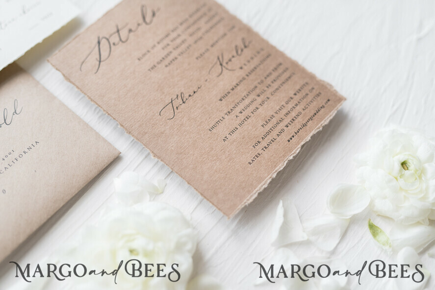 WEDDING INVITATIONS Elegant Invites Classic Cards Fairytale Minimalist Wedding Invitations Fine Art Stationery with Handmade Silk Bow Craft Envelope Monogram Liner