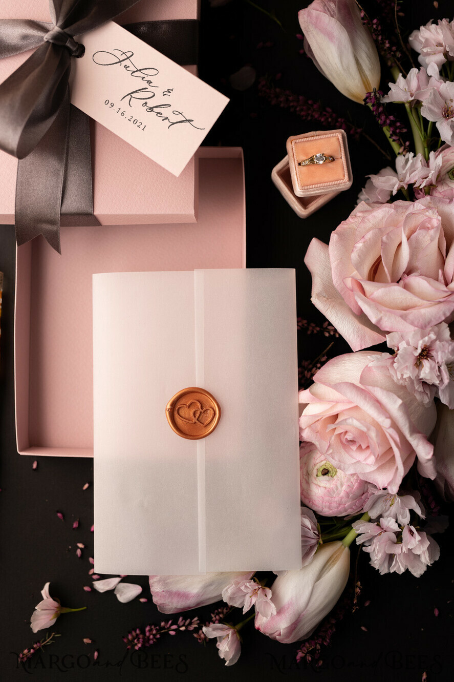 WEDDING INVITATIONS Elegant Invites Classic Cards Romantic Blush Pink Box Wedding Invitation Suite, Elegant Affordable Wedding Invites, Luxury Acrylic Plexi Wedding Invitations, Glamour Vellum Wedding Cards