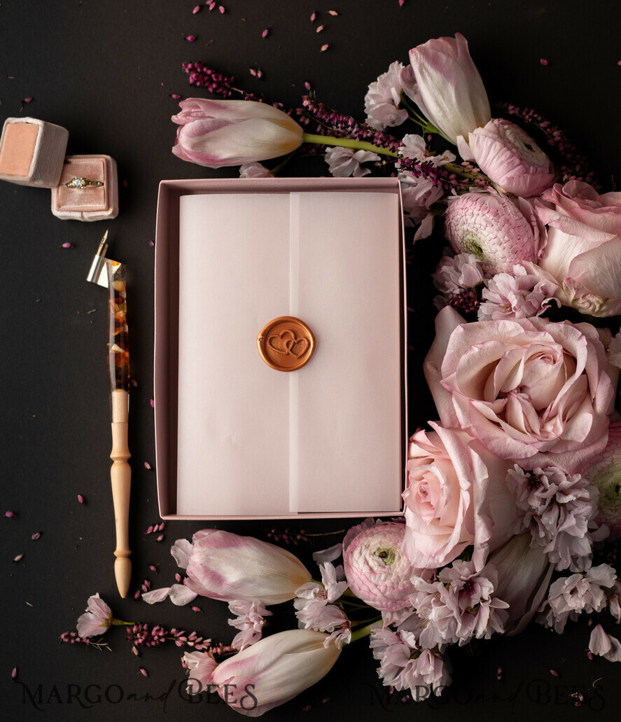WEDDING INVITATIONS Elegant Invites Classic Cards Romantic Blush Pink Box Wedding Invitation Suite, Elegant Affordable Wedding Invites, Luxury Acrylic Plexi Wedding Invitations, Glamour Vellum Wedding Cards
