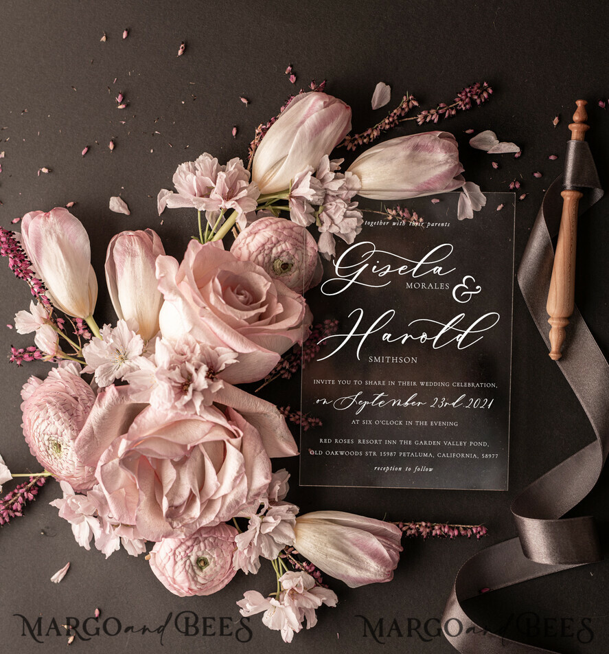 WEDDING INVITATIONS Elegant Invites Classic Cards Romantic Blush Pink Box Wedding Invitation Suite, Elegant Affordable Wedding Invites, Luxury Acrylic Plexi Wedding Invitations, Glamour Vellum Wedding Cards
