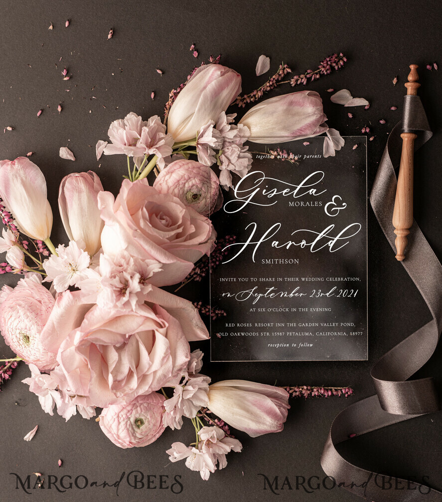 WEDDING INVITATIONS Elegant Invites Classic Cards Romantic Blush Pink Box Wedding Invitation Suite, Elegant Affordable Wedding Invites, Luxury Acrylic Plexi Wedding Invitations, Glamour Vellum Wedding Cards
