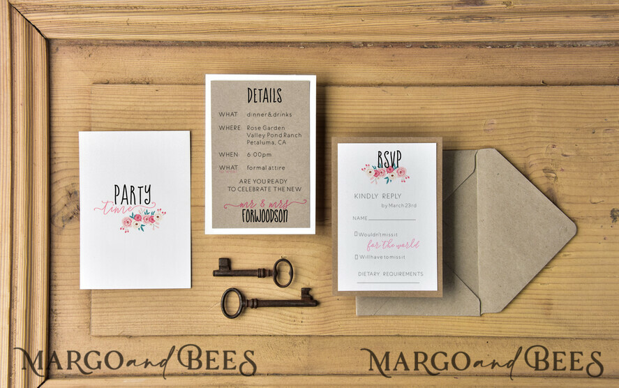 WEDDING INVITATIONS Elegant Invites Classic Cards Silhouette Wedding Invitations Bride and Groom Custom Illustration Stationery with Eco Envelope Floral Liner