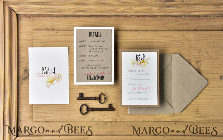 WEDDING INVITATIONS Elegant Invites Classic Cards Silhouette Wedding Invitation Suite Bride and Groom Custom Illustration Stationery with Eco Envelope Floral Liner with Monogram