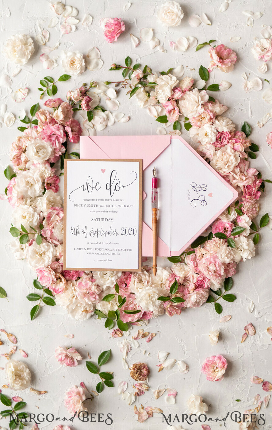 WEDDING INVITATIONS Elegant Invites Classic Cards Vintage Wooden Wedding Invitations, Elegant Birch Heart Wedding Cards, Bespoke Pink Wedding Invites, Handmade Wedding Stationery