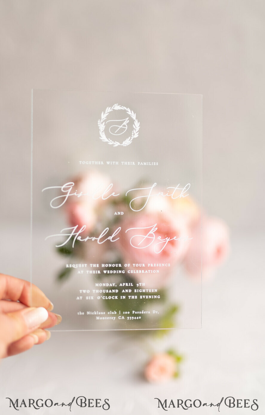 WEDDING INVITATIONS Elegant Invites Classic Cards Luxury Acrylic Plexi Wedding Invitations, Minimalistic And Simplistic Wedding Invites, Modern Wedding Invitation Suite, Handmade And Affordable Wedding Stationery